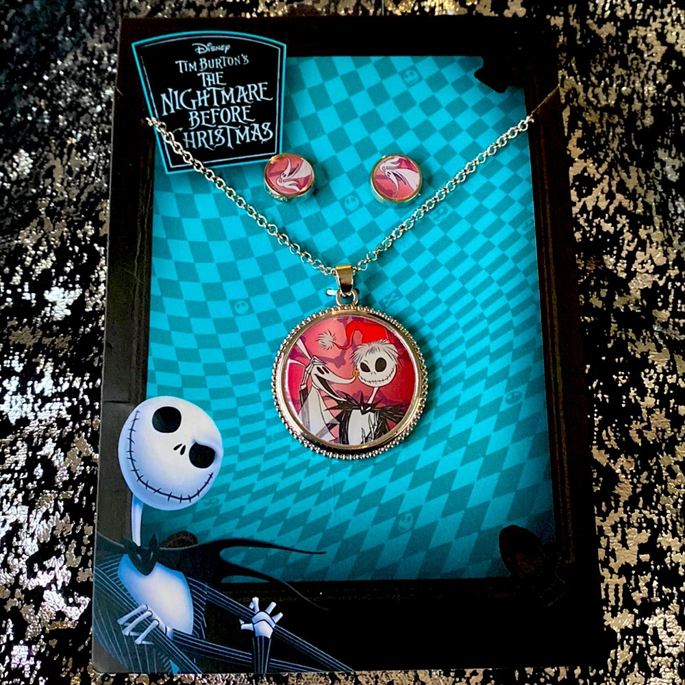 Disney Tim Burton's The Nightmare Before Christmas Necklace Jack and Zero
